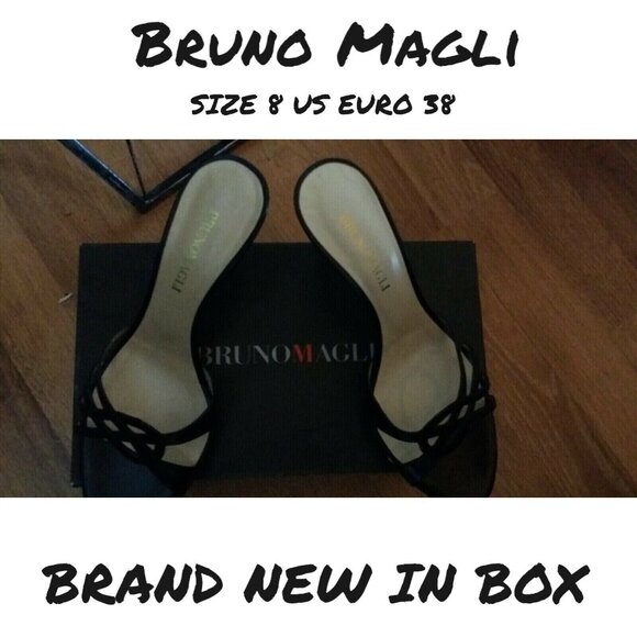 New Bruno Magli Peep Toe Heel Sandals Size 38 (US 8) - New In Box - Picture 1 of 15